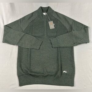 KJUS Golf Pullover Kulum Half Zip Medium Dark Olive Wool